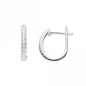 11mm Oval Zirconia Sterling Silver Hoop Earrings - Timeless Glamour Dew Jewellery