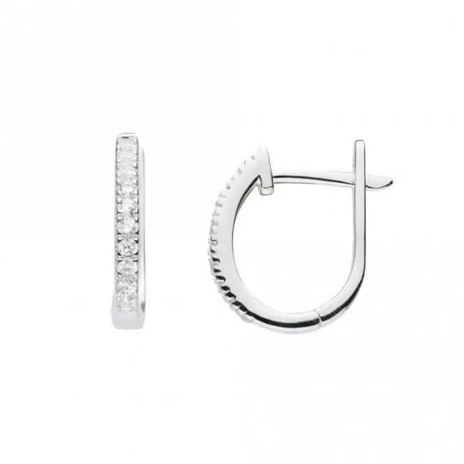11mm Oval Zirconia Sterling Silver Hoop Earrings - Timeless Glamour Dew Jewellery