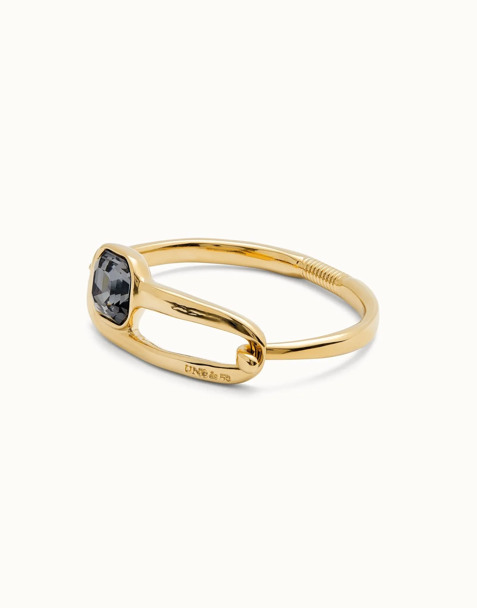 18k Gold Plated Ser Expresiva Black Bangle Bracelet PUL2512NGRORO0 Unode50 Jewelry And Accessories