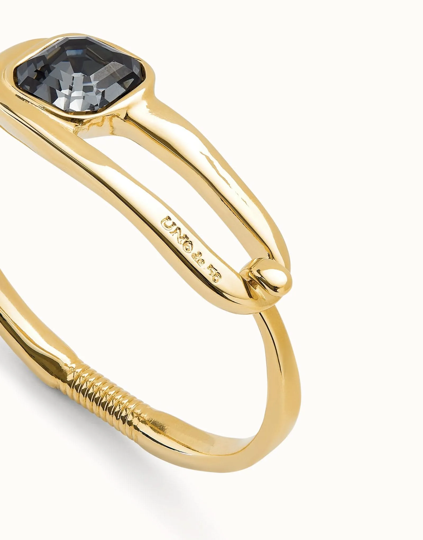 18k Gold Plated Ser Expresiva Black Bangle Bracelet PUL2512NGRORO0 Unode50 Jewelry And Accessories