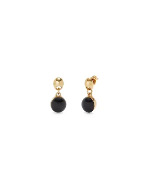 18k Gold Plated Ser Fascinante Black Earrings PEN0995NGRORO0U Unode50 Jewelry And Accessories