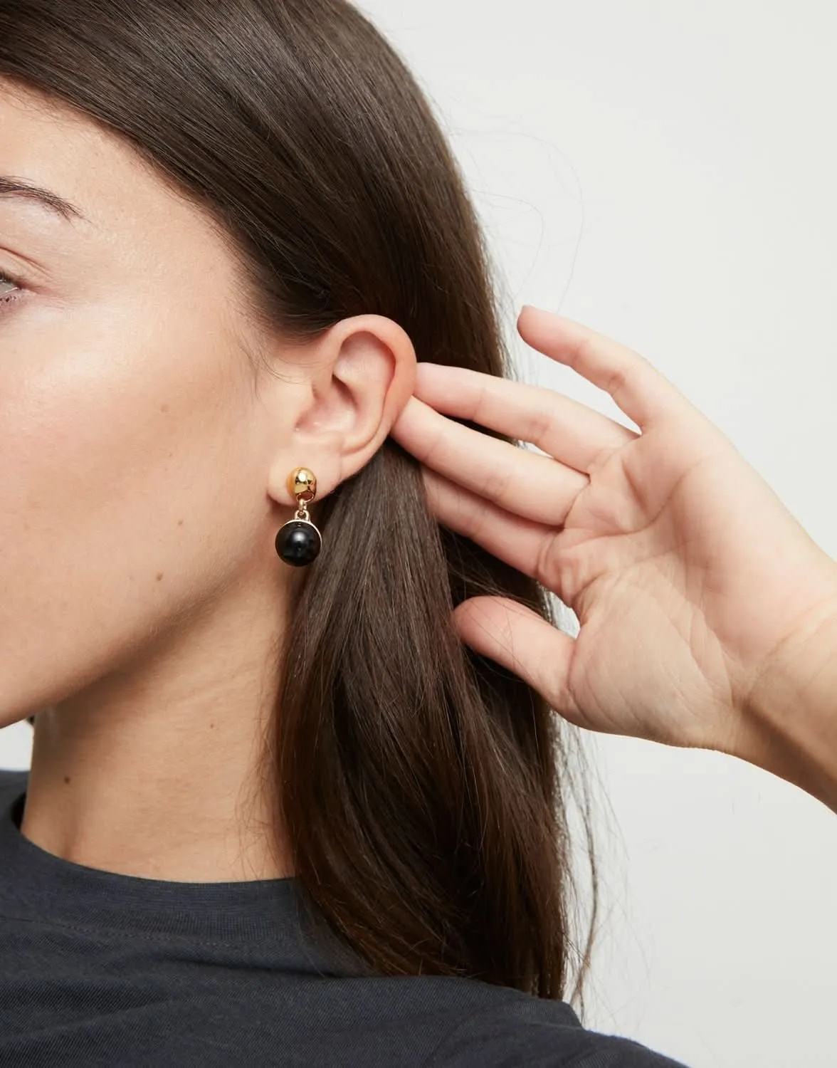 18k Gold Plated Ser Fascinante Black Earrings PEN0995NGRORO0U Unode50 Jewelry And Accessories