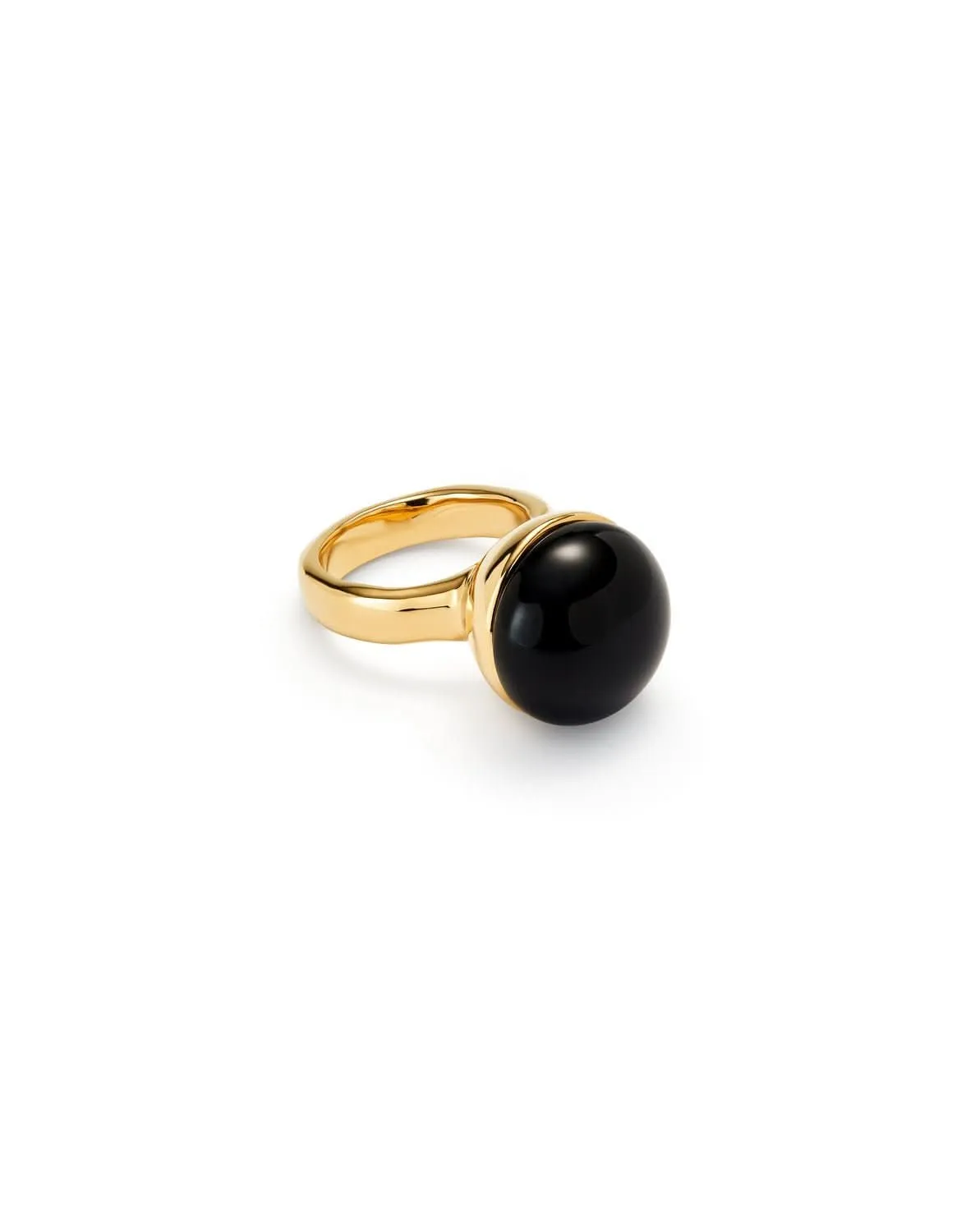 18k Gold Plated Ser Fascinante Black Ring ANI0845NGRORO Unode50 Jewelry And Accessories