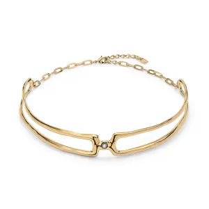 18k Gold Plated Ser Indomable White Necklace COL1935BLNORO0U Unode50 Jewelry And Accessories