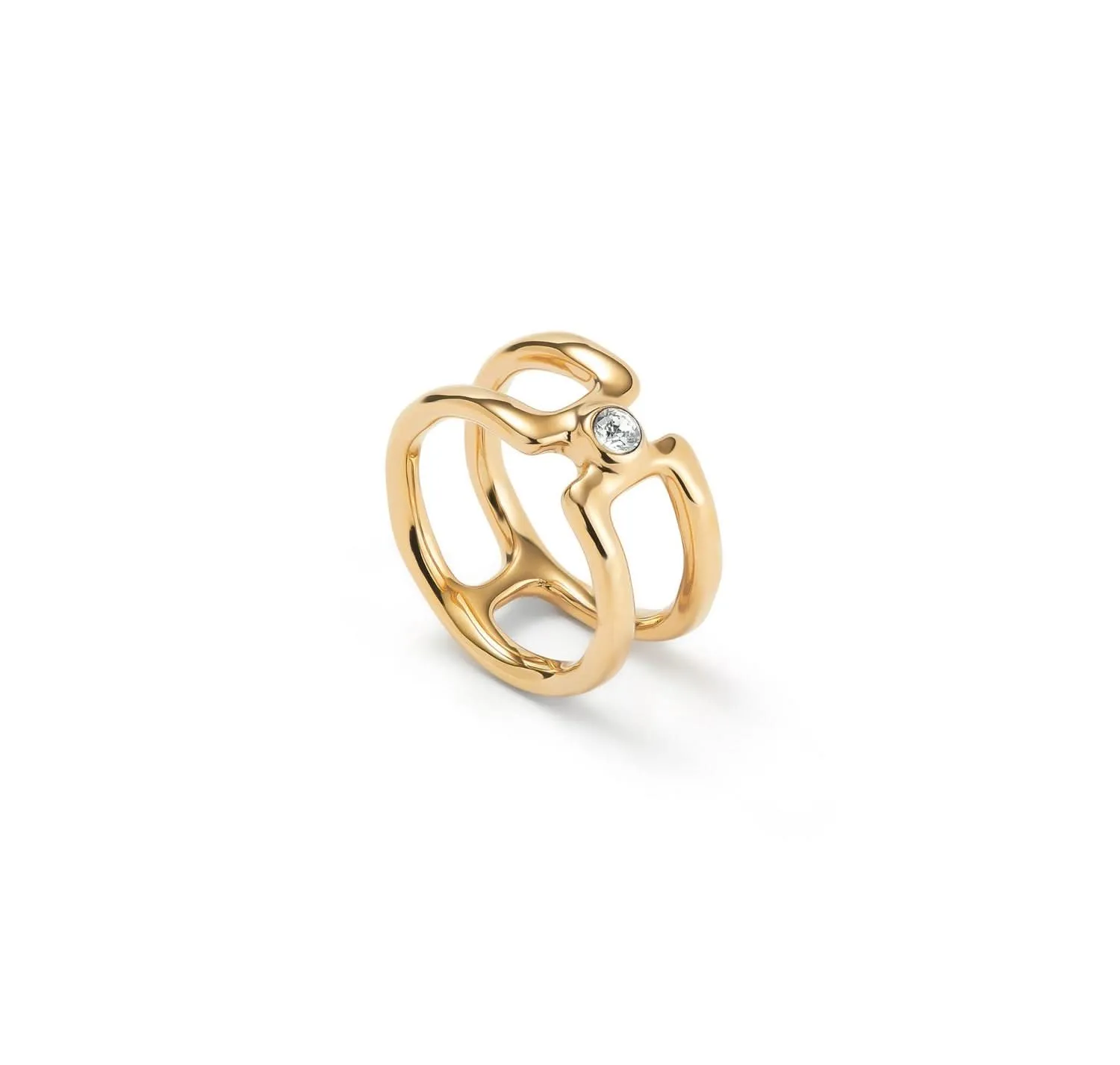 18k Gold Plated Ser Indomable White Ring ANI0816BLNORO Unode50 Jewelry And Accessories