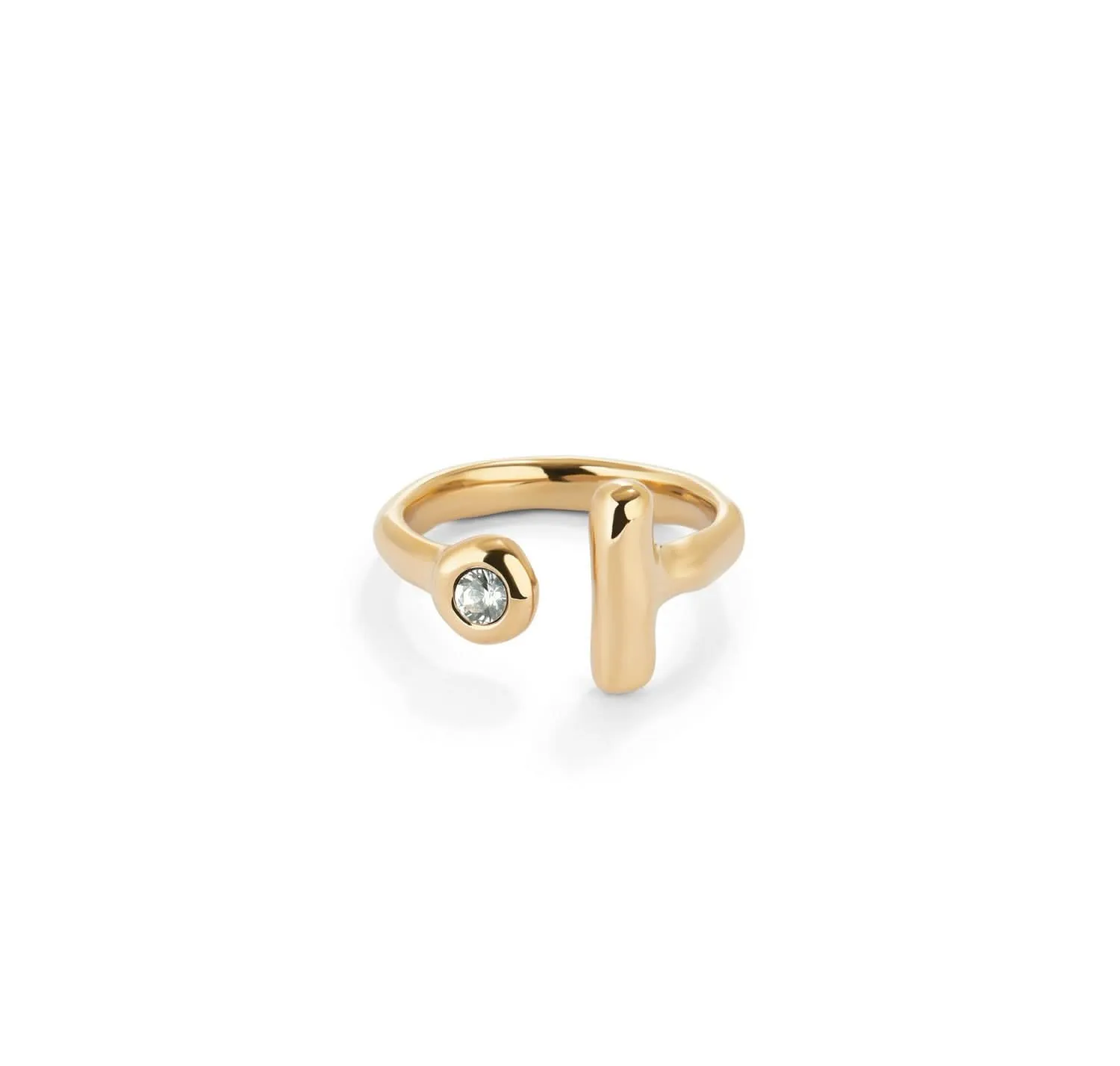 18k Gold Plated Ser Indomable White Ring ANI0817BLNORO Unode50 Jewelry And Accessories