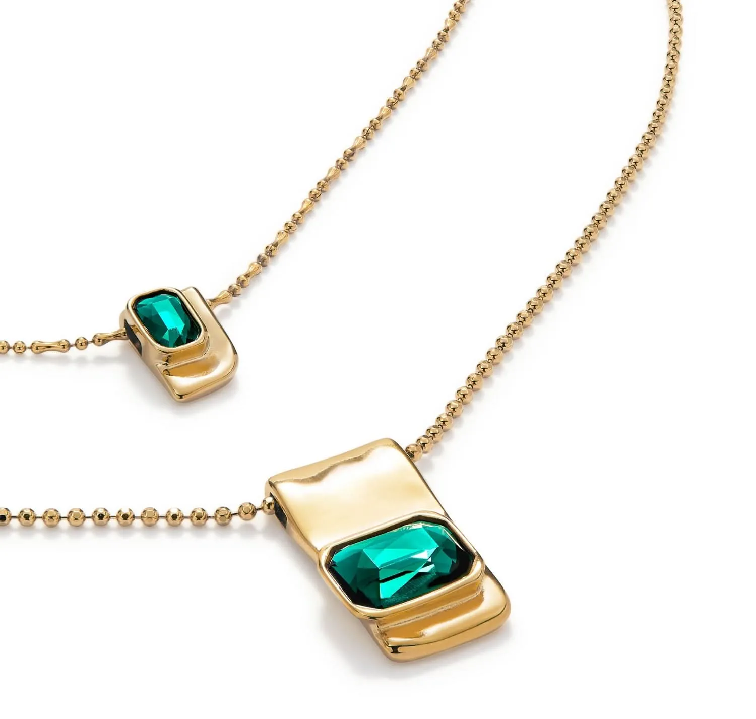 18k Gold Plated Ser Magnetica Green Chain COL1957VRDORO0U Unode50 Jewelry And Accessories