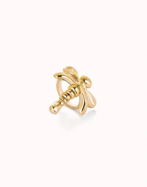 18k Gold Plated Ser Rebelde Gold Ring ANI0820ORO000 Unode50 Jewelry And Accessories