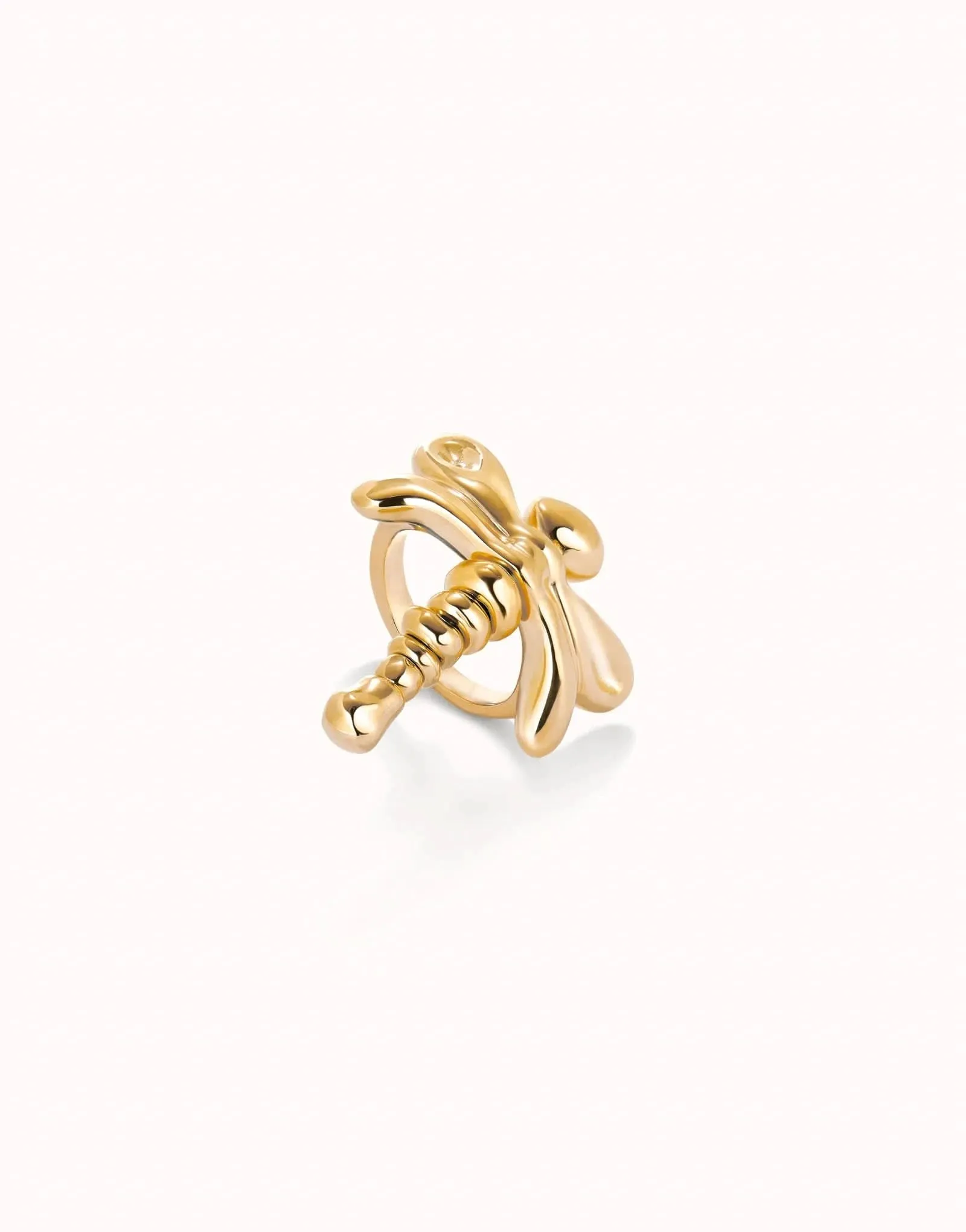 18k Gold Plated Ser Rebelde Gold Ring ANI0820ORO000 Unode50 Jewelry And Accessories