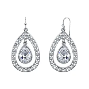 1928 Jewelry Crystal Caged Teardrop Earrings 1928 Jewelry