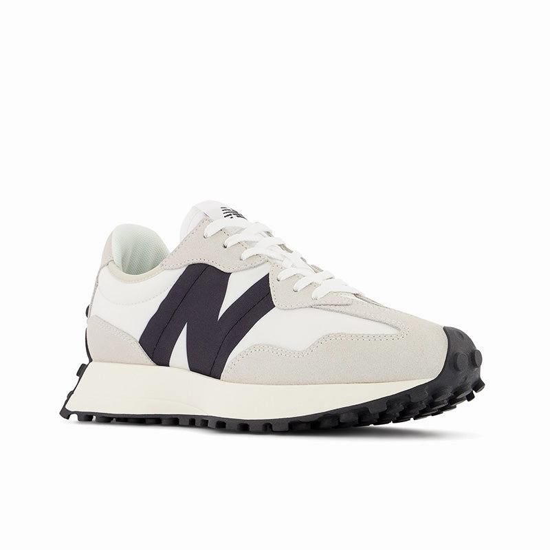 327 - Sea Salt with White and Black - Women's New Balance casual sneakers for everyday comfort