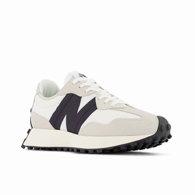 327 - Sea Salt with White and Black - Women's New Balance casual sneakers for everyday comfort