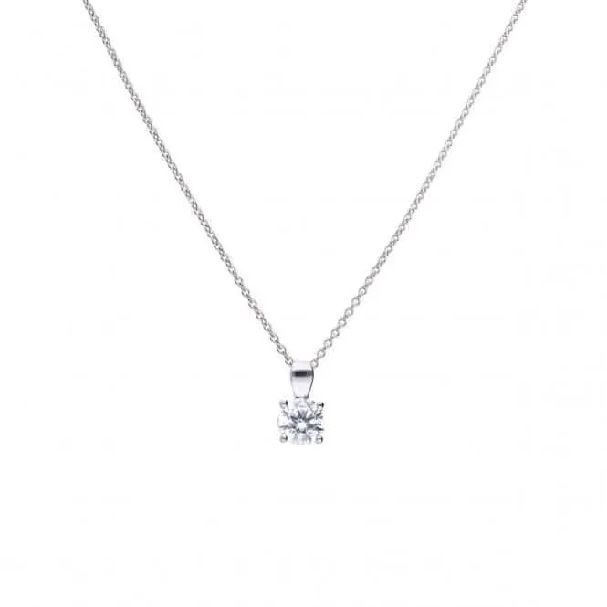 4 Claw Cubic Zirconia Solitaire 0.90ct Pendant P4919 Diamonfire Jewellery