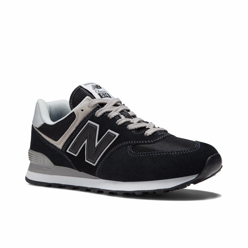 574 Core - Black with White - Men's New Balance casual sneakers for everyday comfort