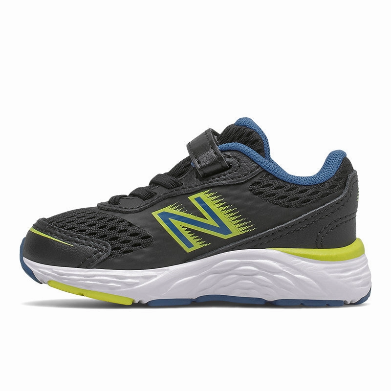 680v6 - Black with Blue - Kids New Balance lifestyle shoes