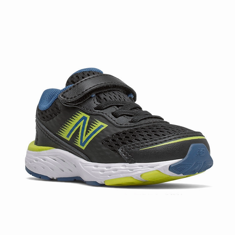 680v6 - Black with Blue - Kids New Balance casual sneakers for everyday comfort