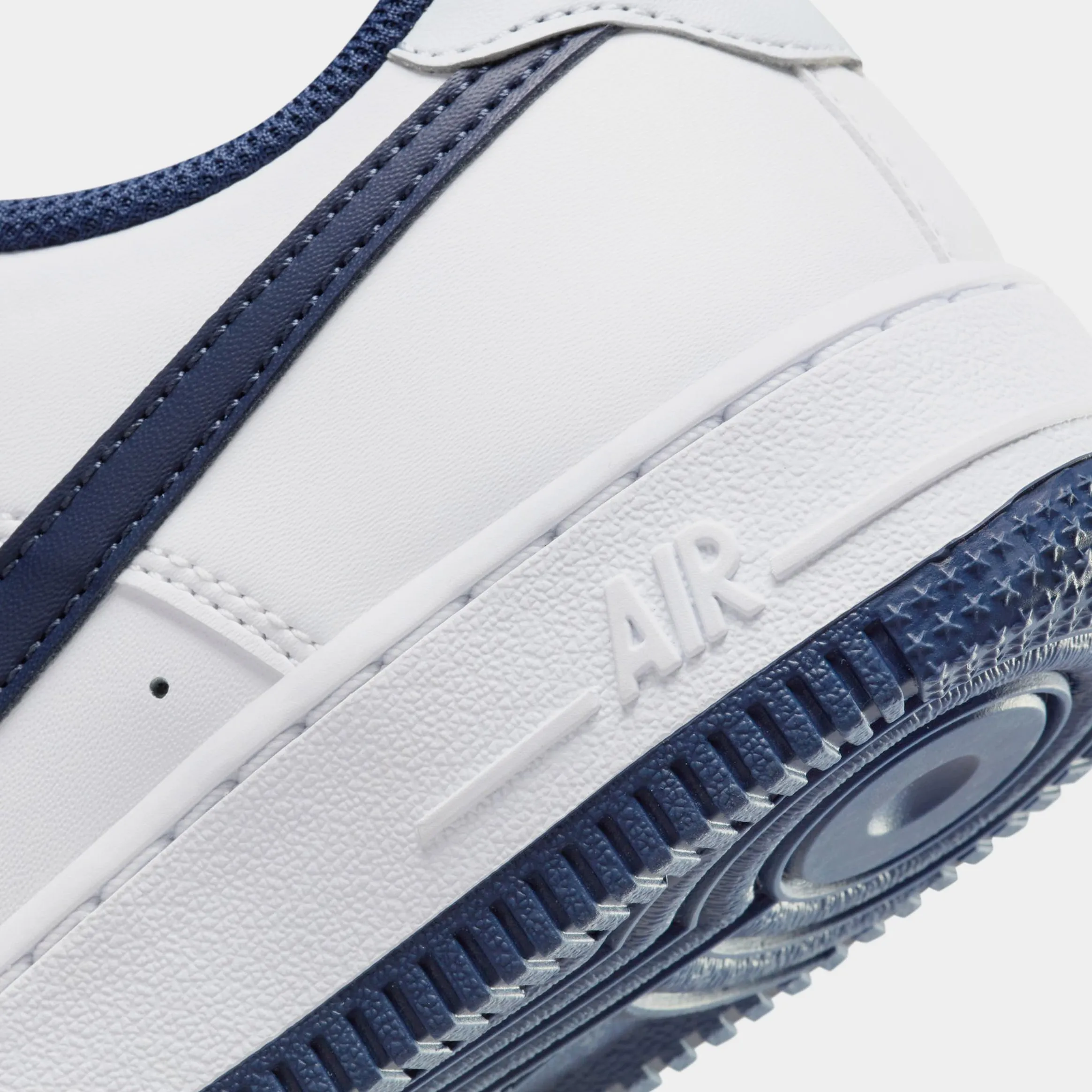 Air Force 1 Grade School Basketball Shoes (White/Midnight Navy/Football Grey) Nike Max 95 versions