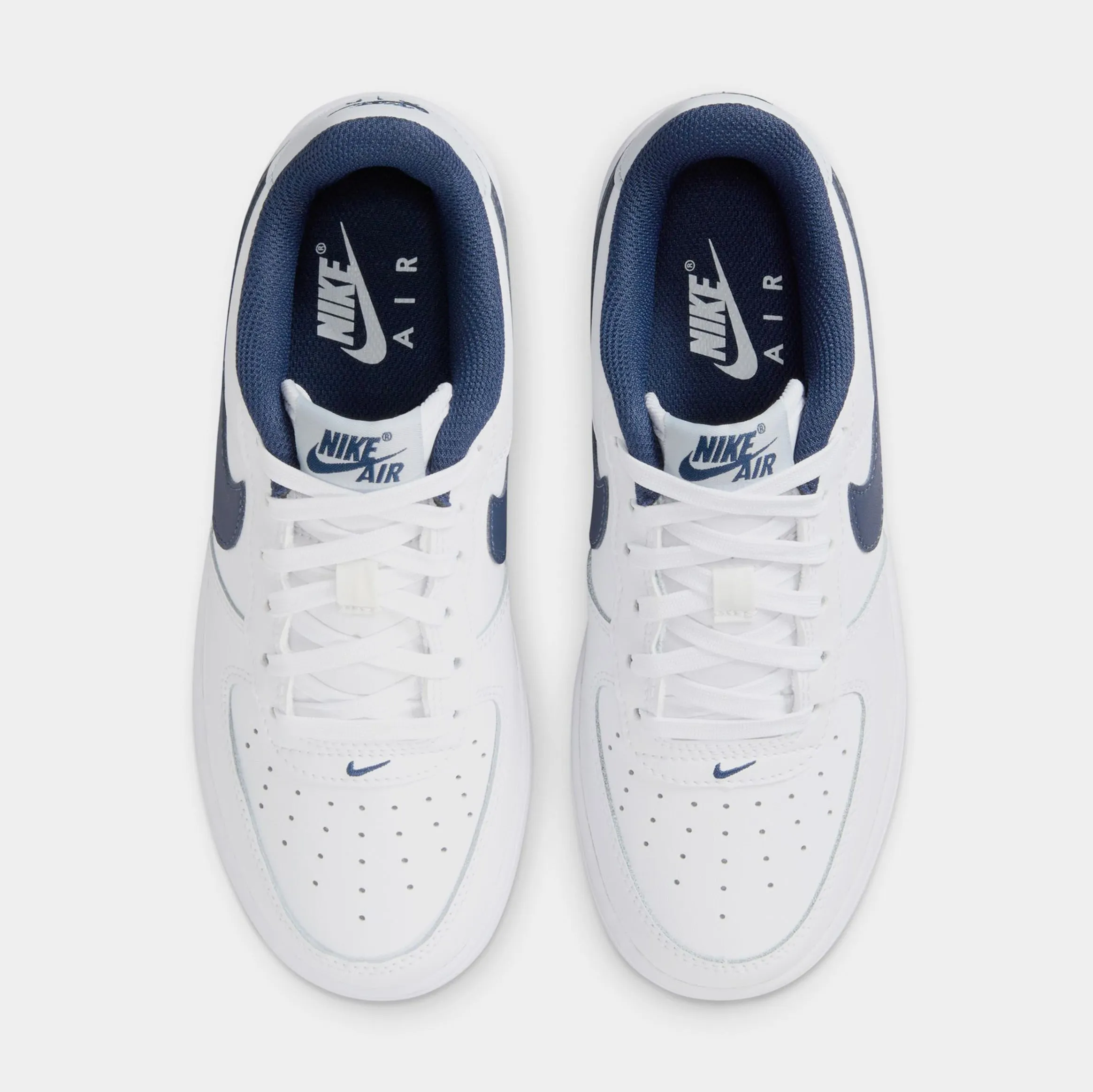Air Force 1 Grade School Basketball Shoes (White/Midnight Navy/Football Grey) Nike Max 95 versions