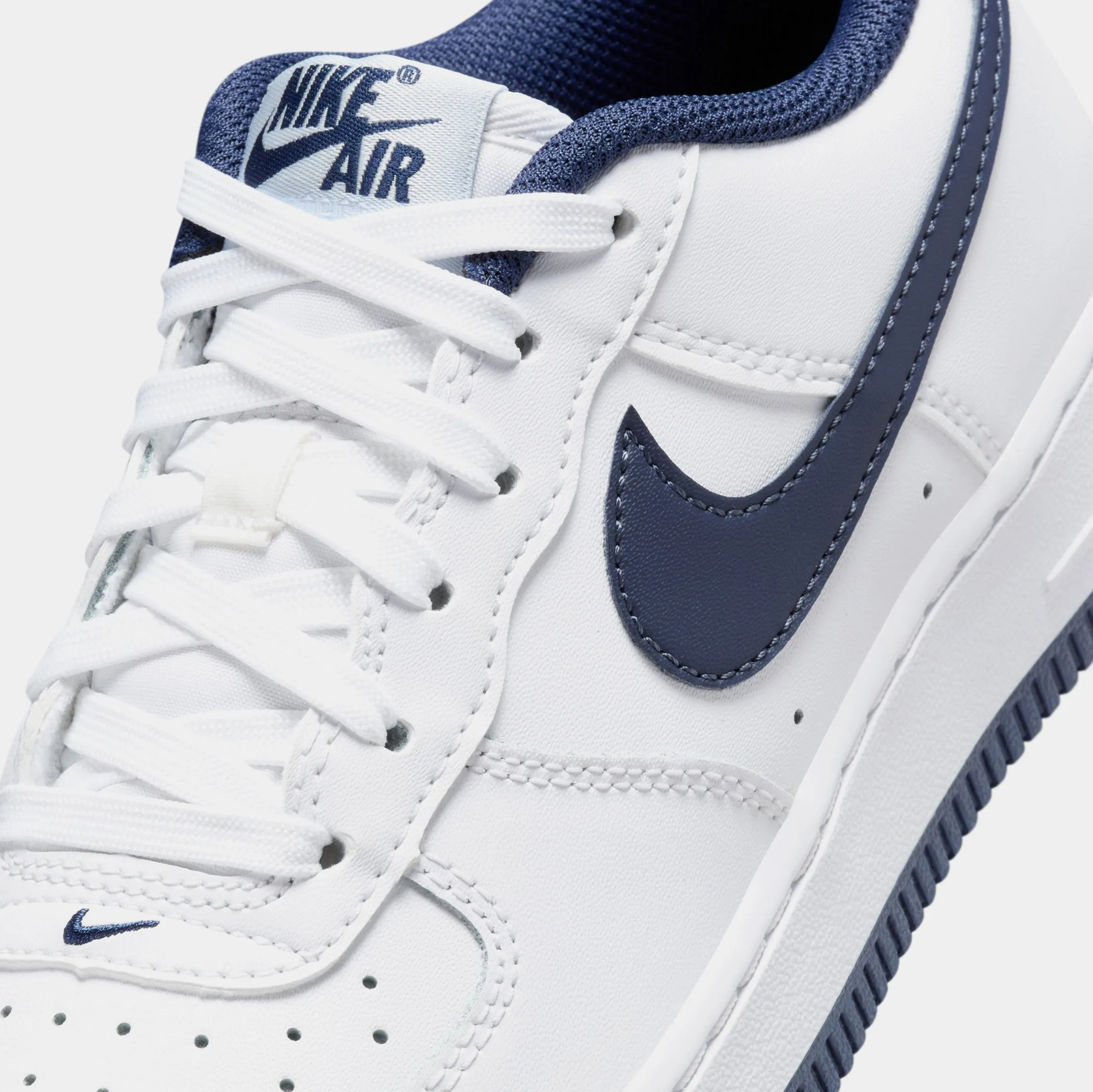 Air Force 1 Grade School Basketball Shoes (White/Midnight Navy/Football Grey) Nike Max 95 versions