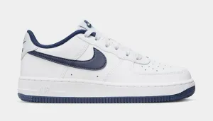 Air Force 1 Grade School Basketball Shoes (White/Midnight Navy/Football Grey) nike air force 1 timeless streetwear shoes