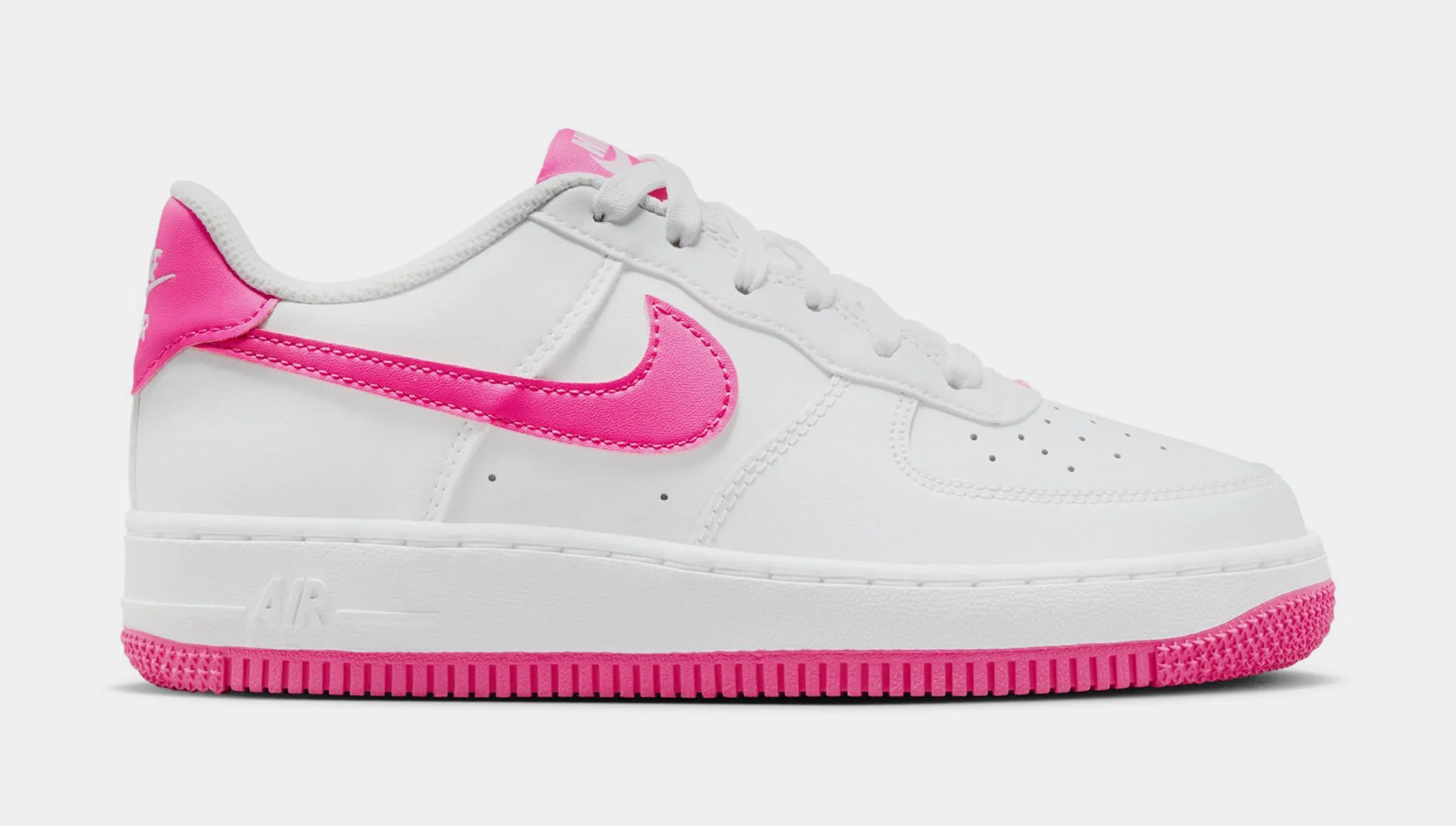 Air Force 1 Low Grade School Lifestyle Shoes (White/Laser Fuchsia) nike air force 1 timeless streetwear shoes