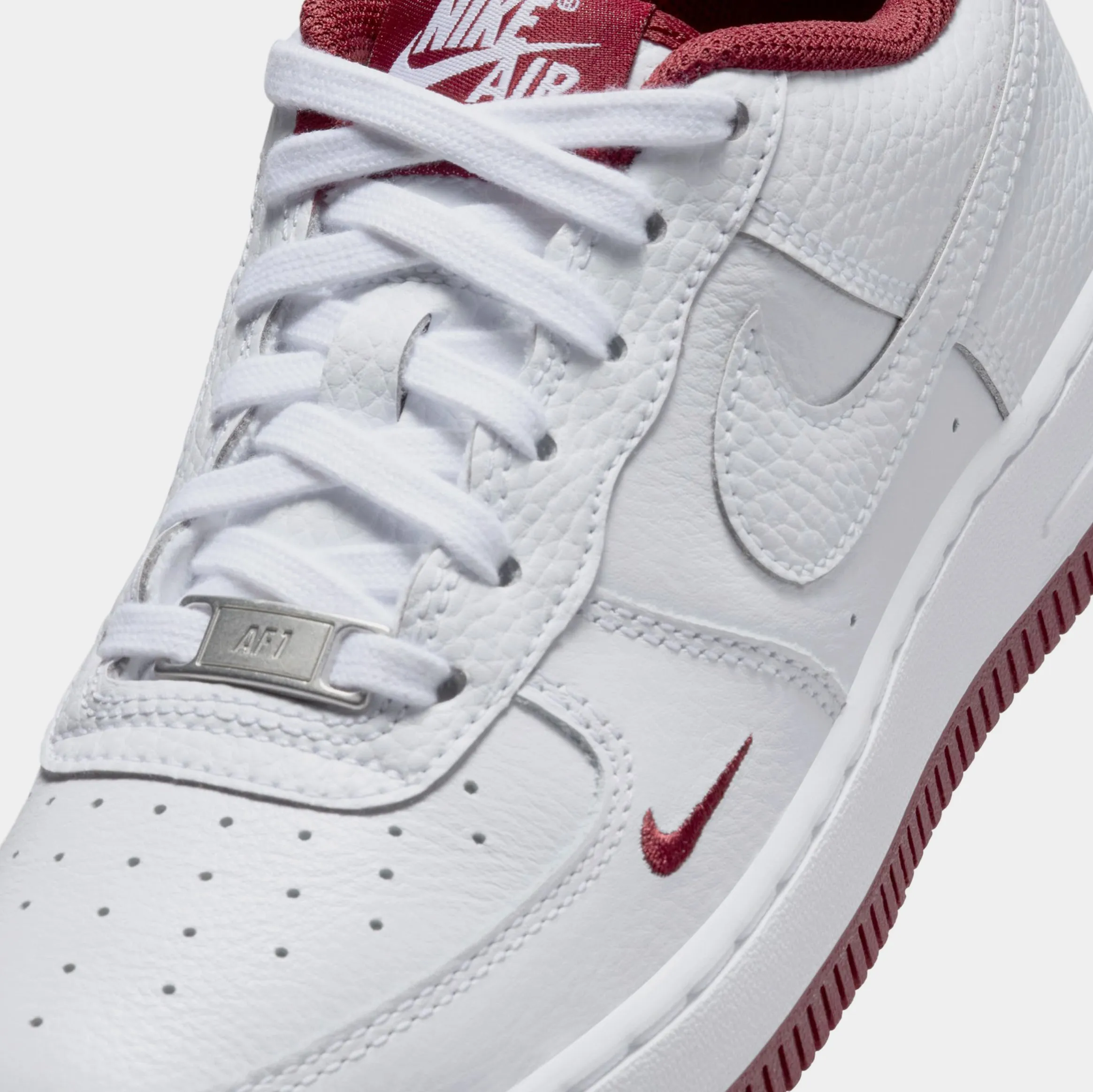 Air Force 1 LV8 Grade School Basketball Shoes (White/Team Red) Nike Max 95 versions