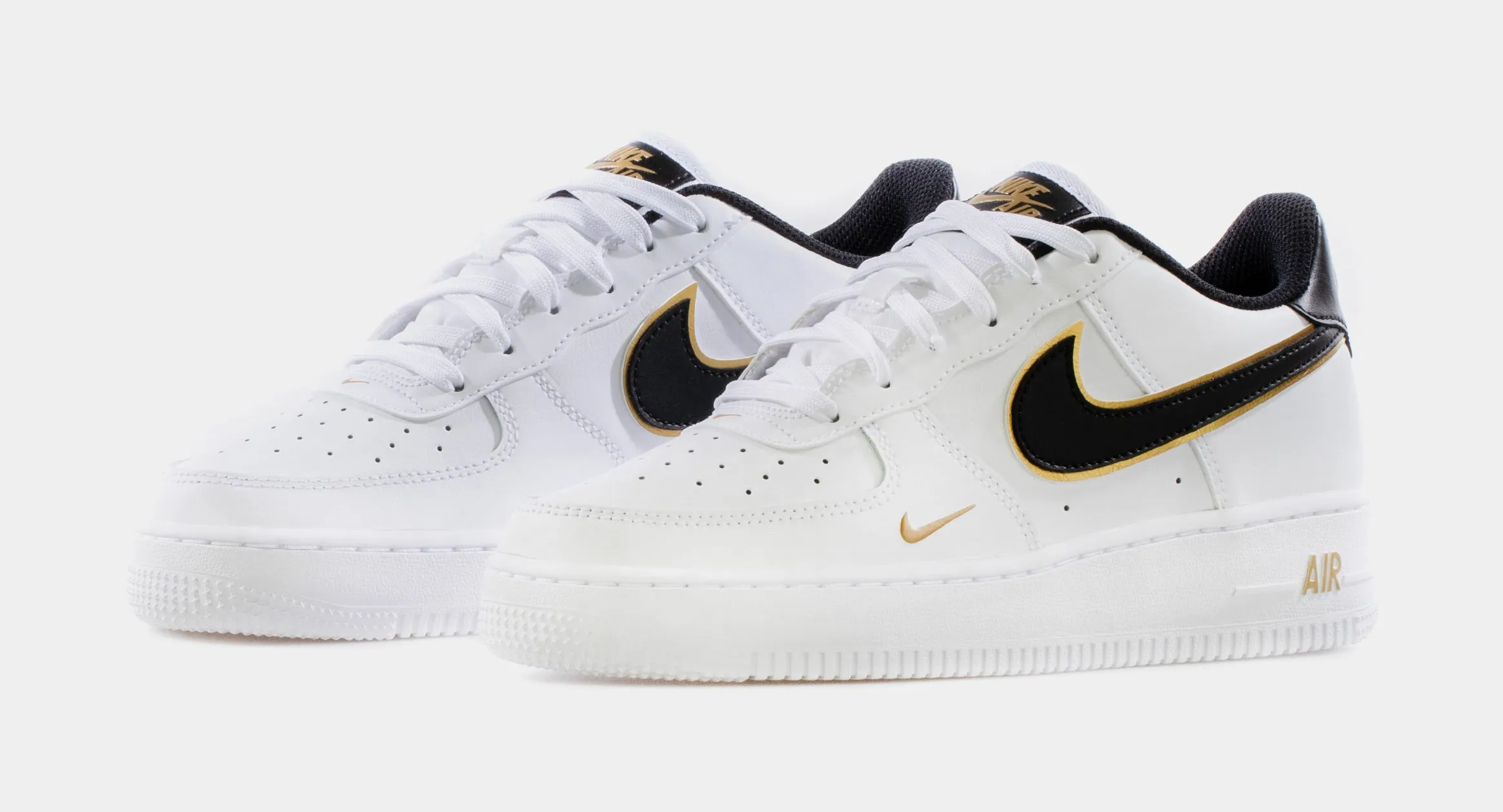 Air Force 1 LV8 Grade School Lifestyle Shoe (White/Gold) Nike Max 95 versions