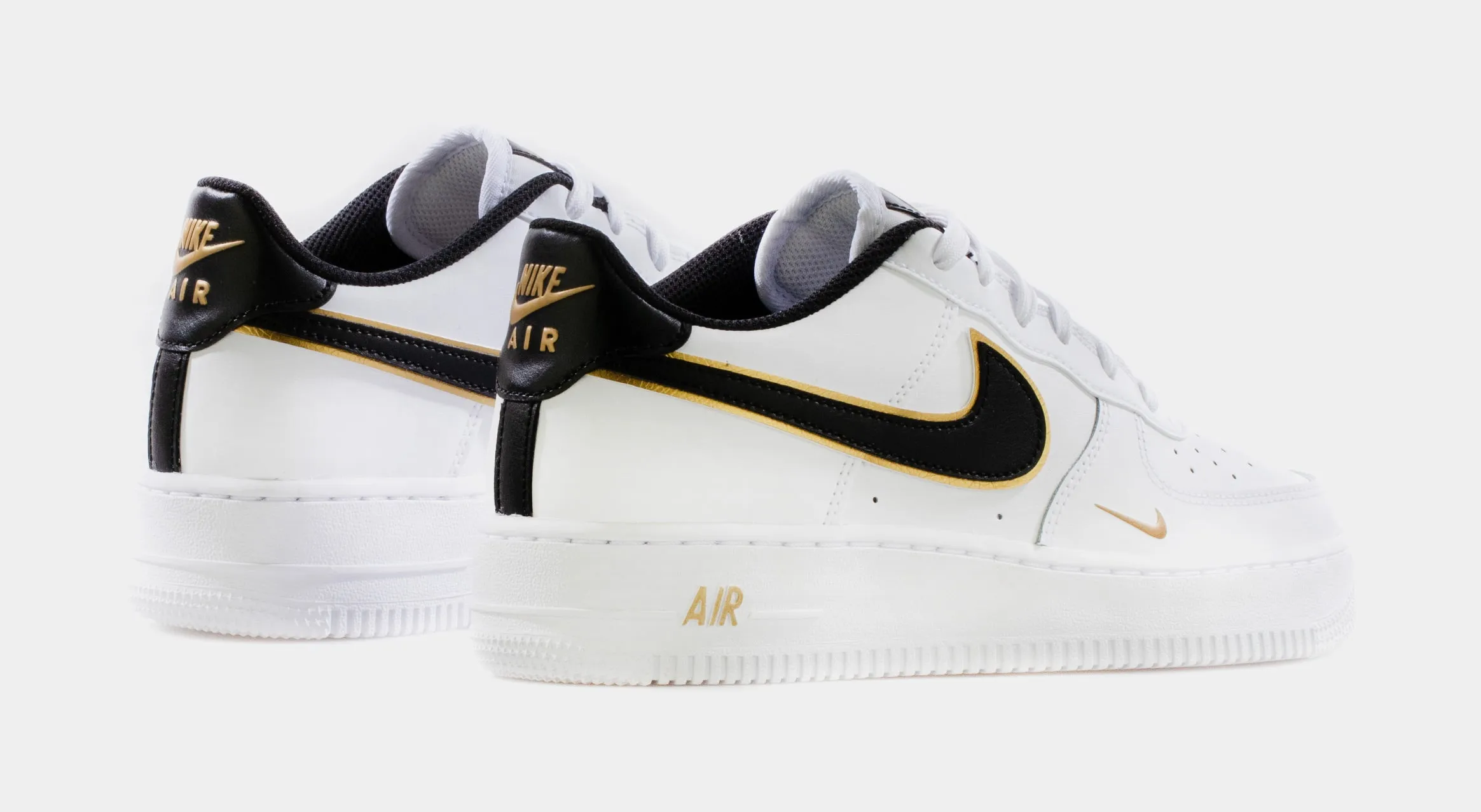 Air Force 1 LV8 Grade School Lifestyle Shoe (White/Gold) Nike Max 95 versions