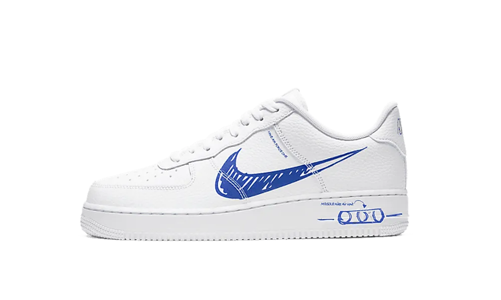 Air Force 1 Sketch White Royal Nike Air Force 1 heritage shoes for everyday wear