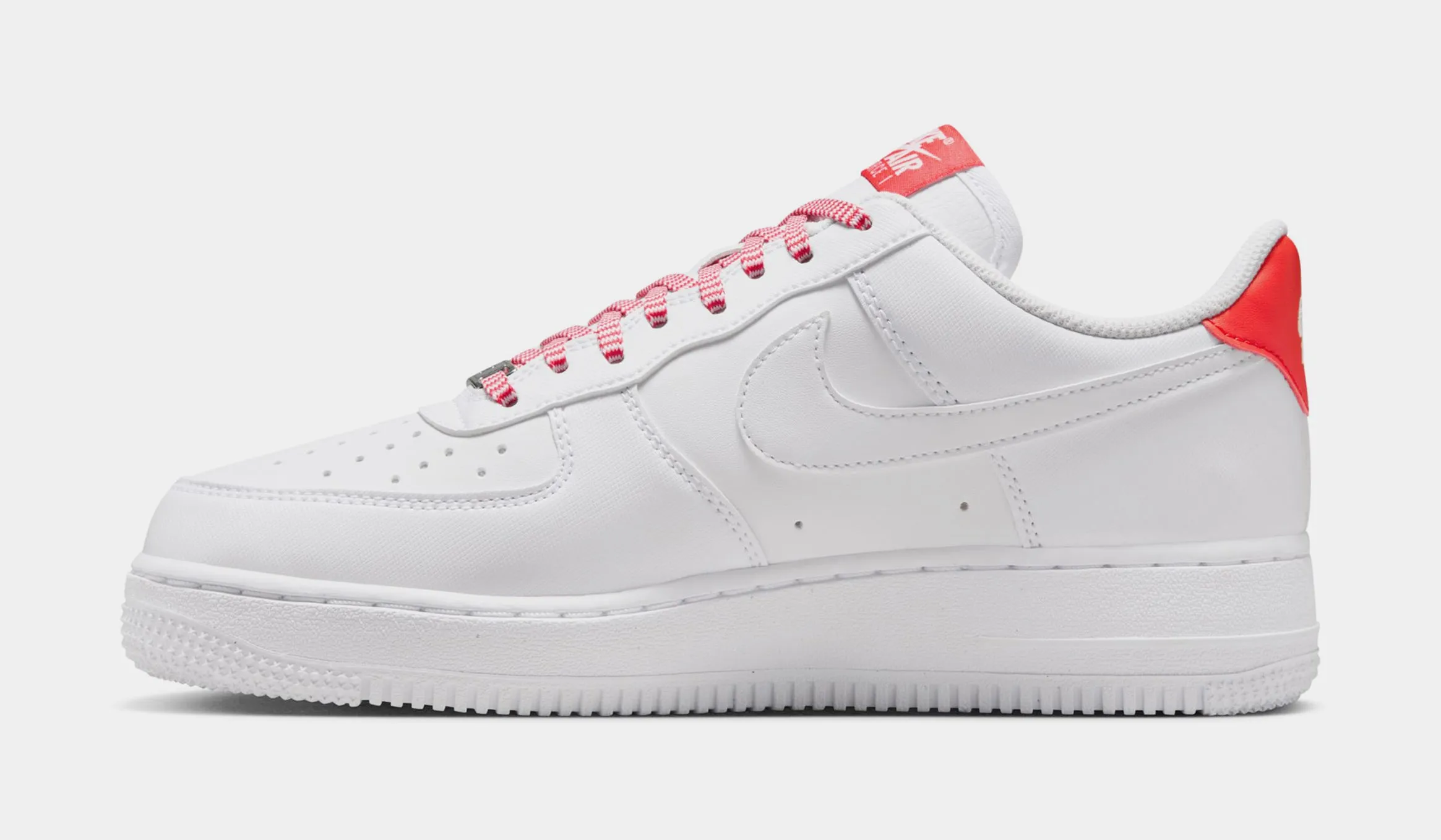Air Force 1 Womens Lifestyle Shoes (White/Pink Foam/Metallic Silver/Light Crimson) Nike Max 95 versions