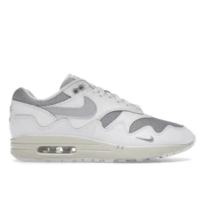 Air Max 1 Patta Waves White Silver Nike Air Max casual shoes with visible air tech