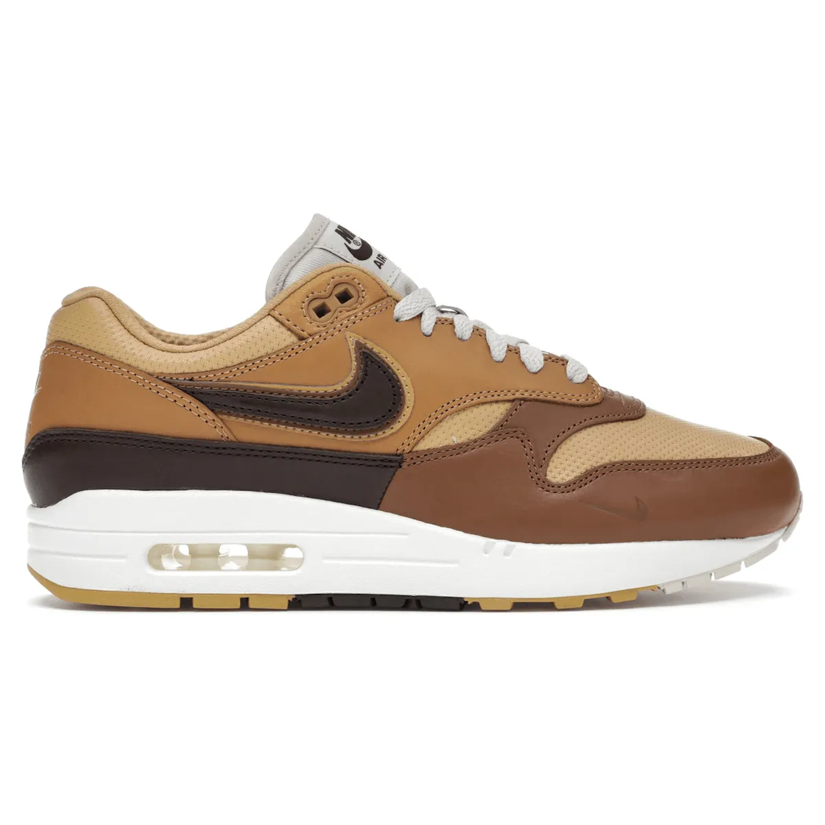 Air Max 1 SNKRS Day Brown Nike Air Max casual shoes with visible air tech
