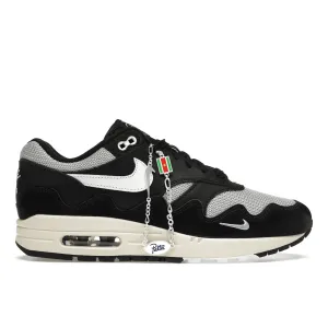 Air Max 1 X Patta Black Nike Air Max casual shoes with visible air tech