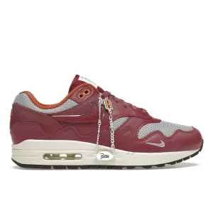 Air Max 1 x Patta Waves Maroon Nike Air Max casual shoes with visible air tech