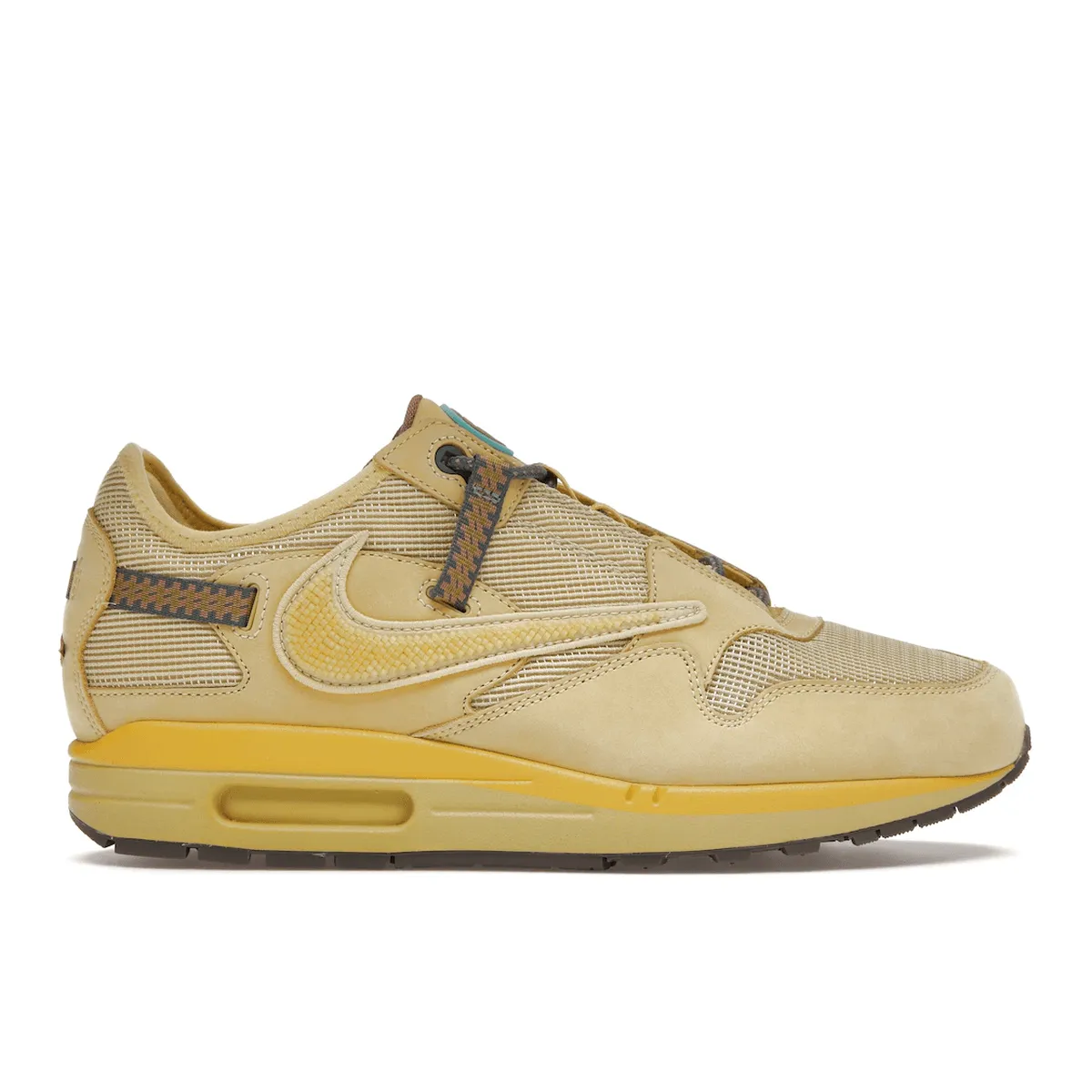 Air Max 1 x Travis Scott Saturn Gold Nike Air Max casual shoes with visible air tech