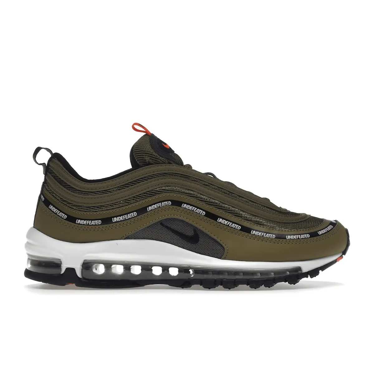 Air Max 97 X Undefeated Militia Green Nike Air Max casual shoes with visible air tech