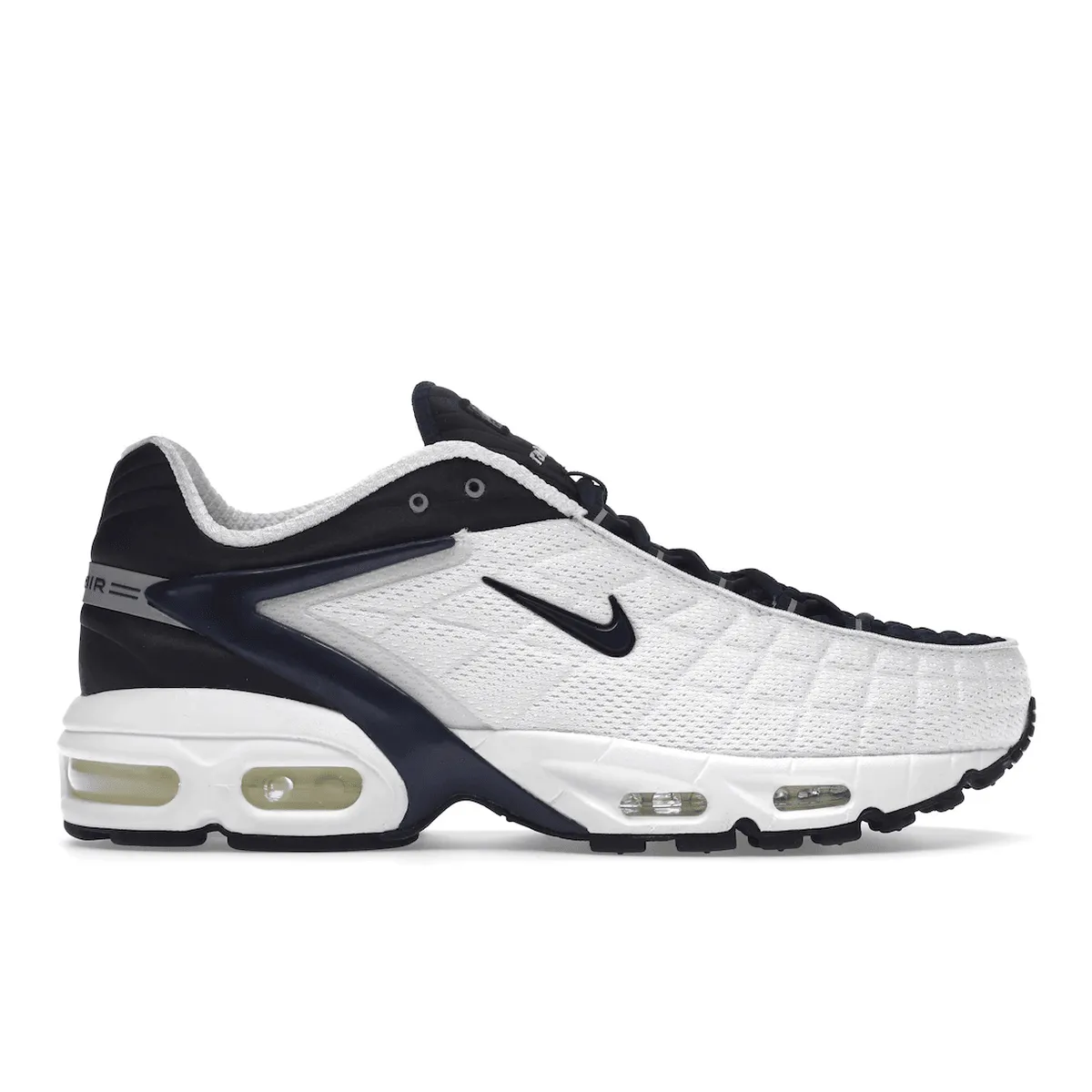 Air Max Tailwind 5 White Navy Nike Air Max casual shoes with visible air tech
