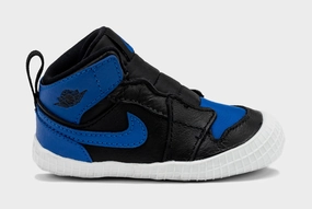 Air Jordan 1 Bootie Royal Reimagined Infant Crib Lifestyle Shoes (Black/Blue) Free Shipping Air Jordan 1 classic shoes for streetwear looks