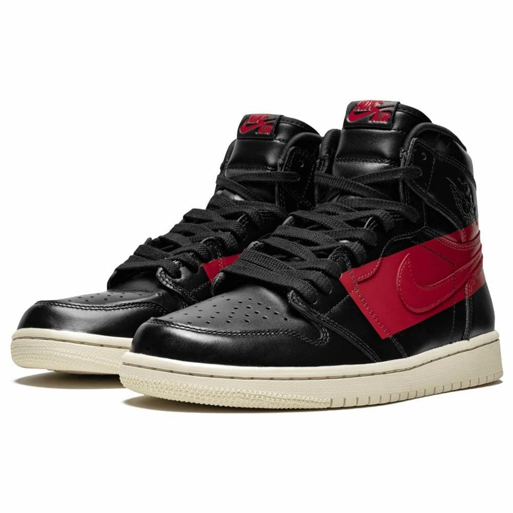 Air Jordan 1 Defiant Black Red Air Jordan 1 vintage style sneakers