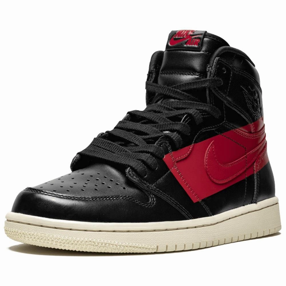 Air Jordan 1 Defiant Black Red Air Jordan 1 vintage style sneakers