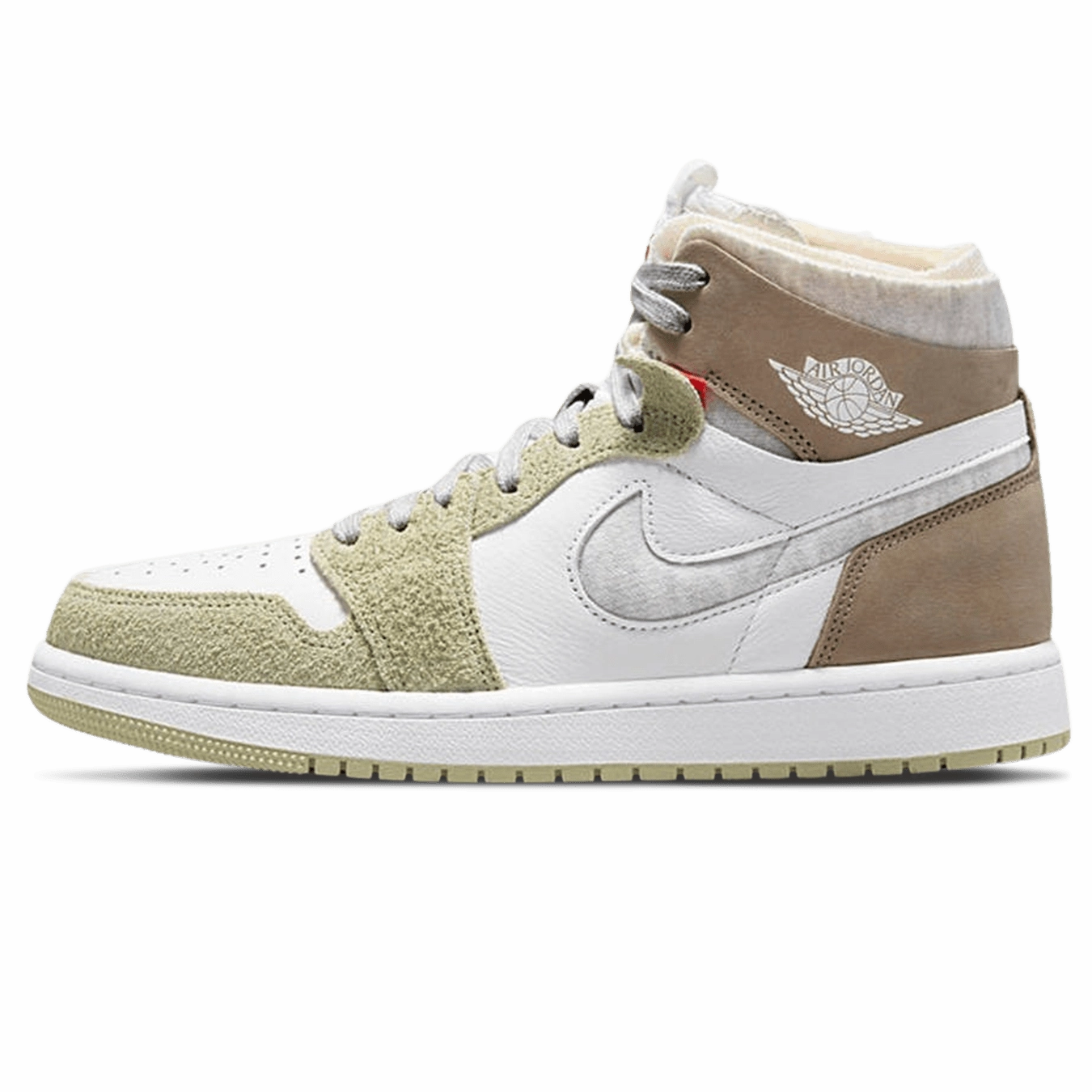 Air Jordan 1 High Zoom Comfort Wmns 'Olive Aura' Air Jordan 1 sneakers with heritage court style