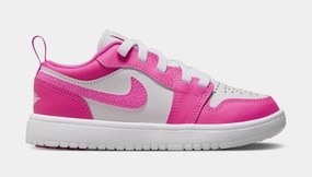 Air Jordan 1 Low Alt Fire Pink Preschool Lifestyle Shoes (Fire Pink/White/Iris Whisper) Air Jordan 1 classic shoes for streetwear looks