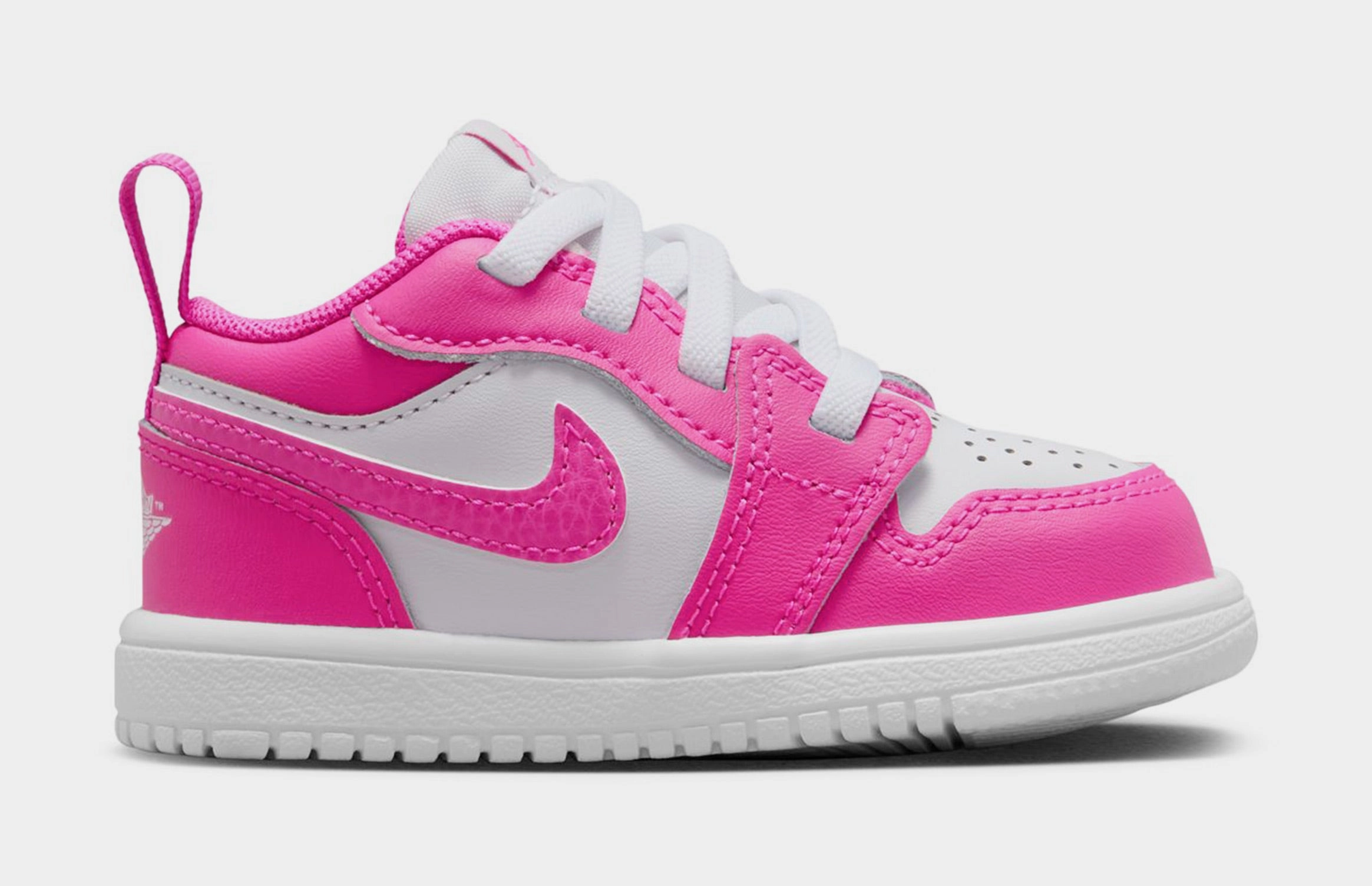 Air Jordan 1 Low ALT Infant Toddler Lifestyle Shoes (Fire Pink/White/Iris Whisper) Air Jordan 1 classic shoes for streetwear looks