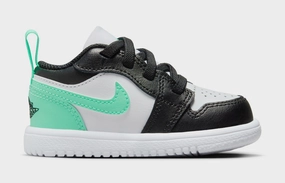 Air Jordan 1 Low Alt Infant Toddler Lifestyle Shoes (White/Green Glow/Black) Air Jordan 1 classic shoes for streetwear looks