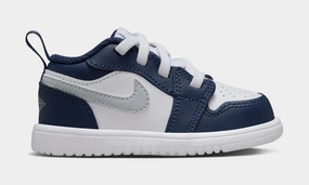 Air Jordan 1 Low ALT Infant Toddler Lifestyle Shoes (White/Midnight Navy/Wolf Grey) Air Jordan 1 classic shoes for streetwear looks