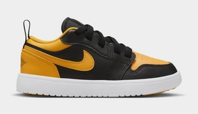 Air Jordan 1 Low Alt Preschool Lifestyle Shoes (Black/White/Yellow Ochre) Air Jordan 1 classic shoes for streetwear looks