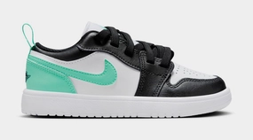 Air Jordan 1 Low Alt Preschool Lifestyle Shoes (White/Green Glow/Black) Air Jordan 1 classic shoes for streetwear looks