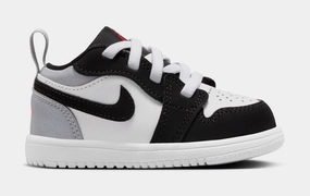 Air Jordan 1 Low Alt SE Infant Toddler Basketball Shoes (White/Fire Red/Black/Matte Silver) Air Jordan 1 classic shoes for streetwear looks