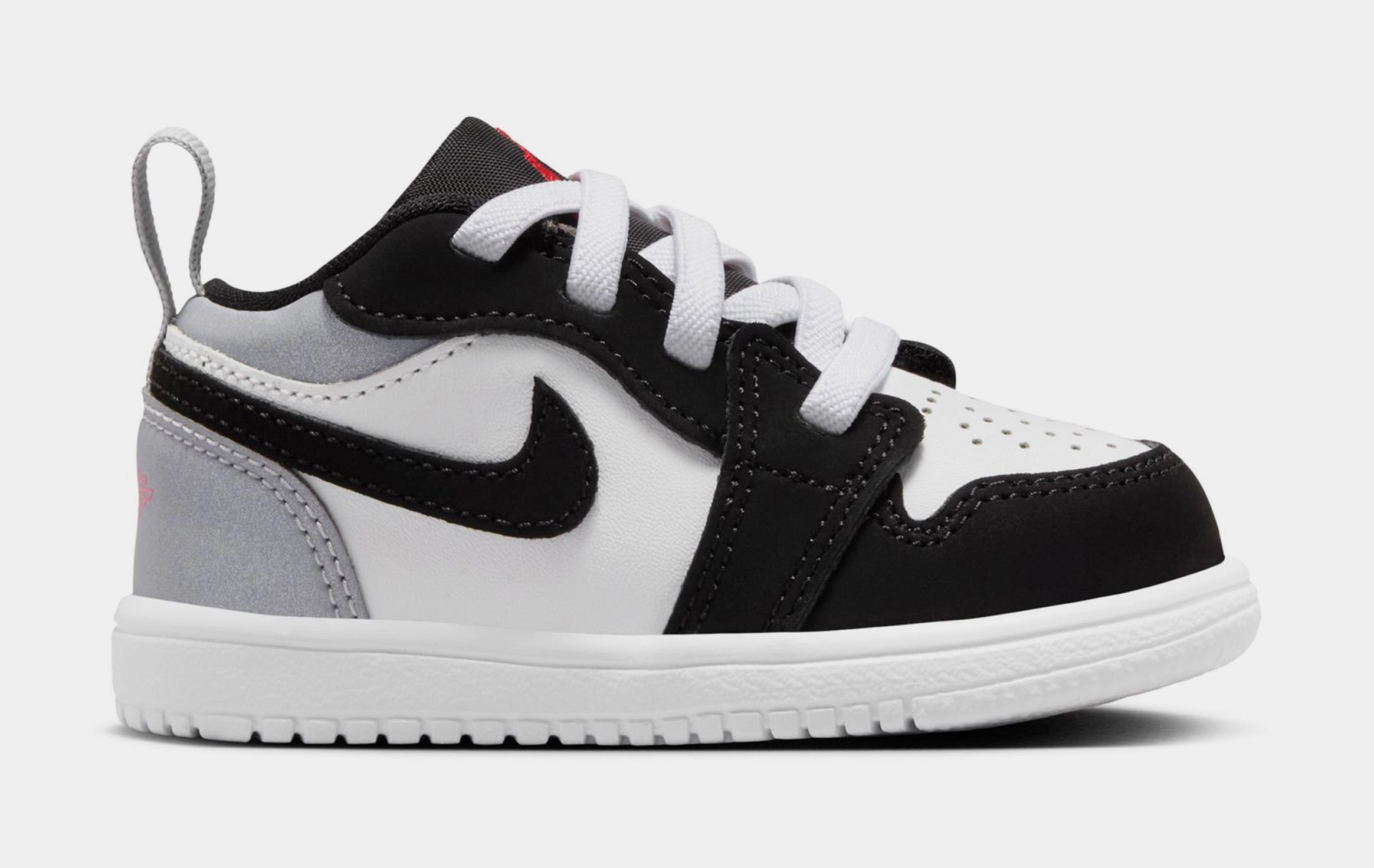 Air Jordan 1 Low Alt SE Infant Toddler Basketball Shoes (White/Fire Red/Black/Matte Silver) Air Jordan 1 classic shoes for streetwear looks
