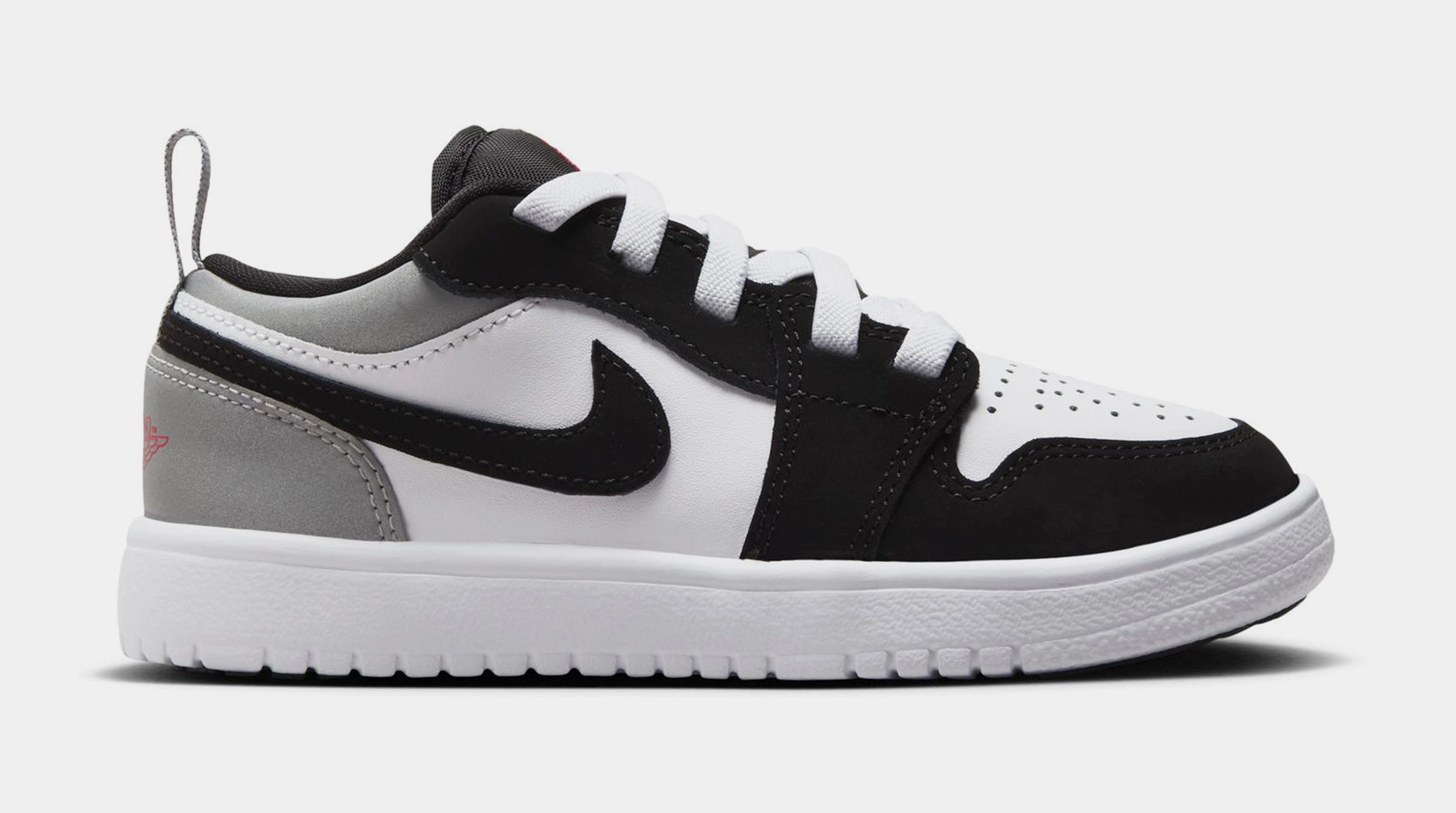 Air Jordan 1 Low Alt SE Preschool Basketball Shoes (White/Fire Red/Black/Matte Silver) Air Jordan 1 classic shoes for streetwear looks